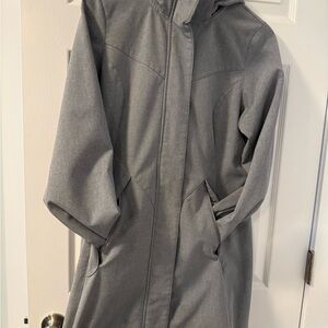 Stylish Gray Hooded Cloudveil Coat size M